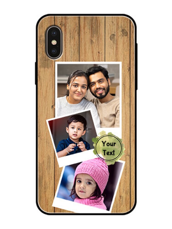 Custom Apple iPhone X Custom Glass Phone Case  - Wooden Texture Design