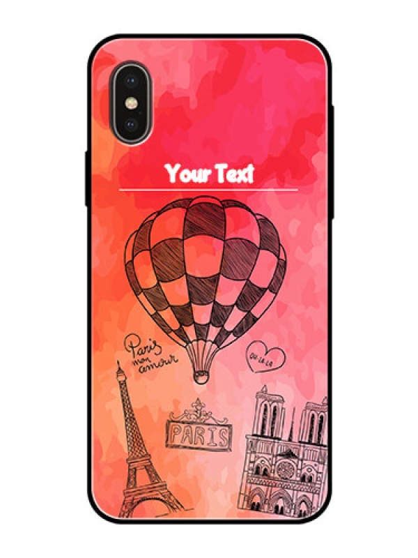 Custom Apple iPhone X Custom Glass Phone Case  - Paris Theme Design