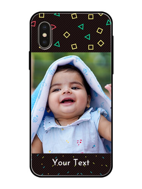 Custom Apple iPhone X Custom Glass Phone Case  - with confetti birthday design