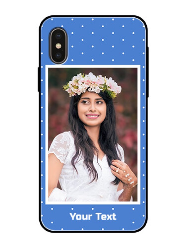 Custom Apple iPhone X Photo Printing on Glass Case  - Polka dots design