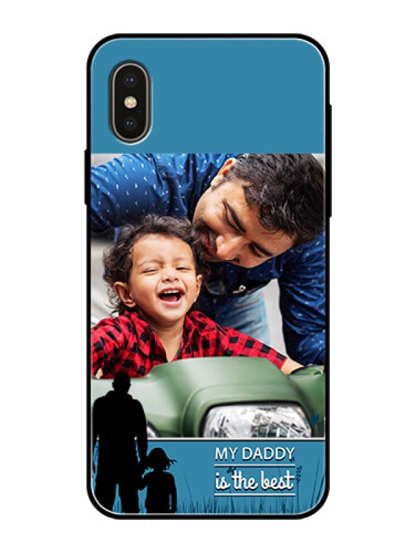 Custom Apple iPhone X Custom Glass Mobile Case  - Best dad design 