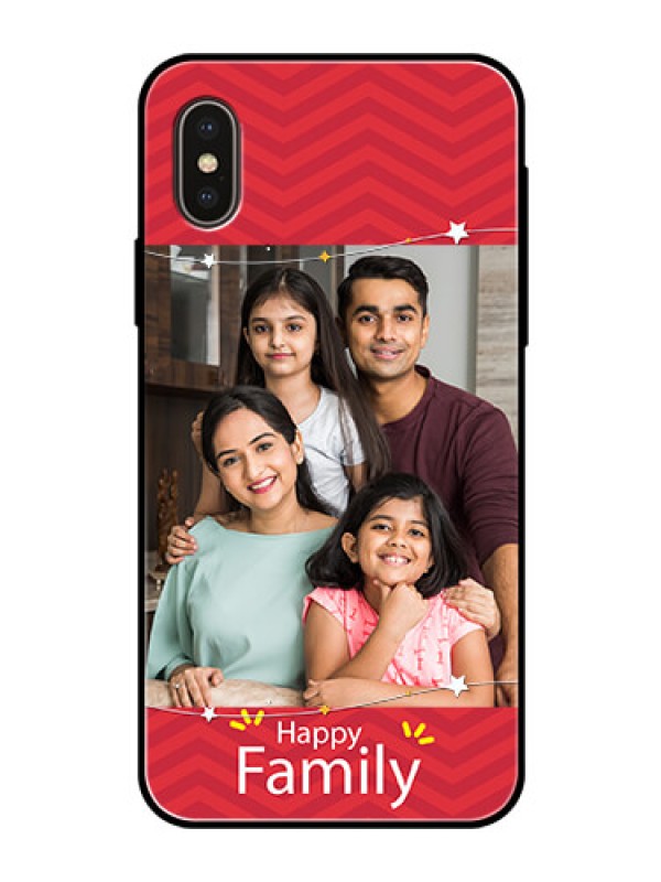 Custom Apple iPhone X Personalized Glass Phone Case  - Happy Family Design