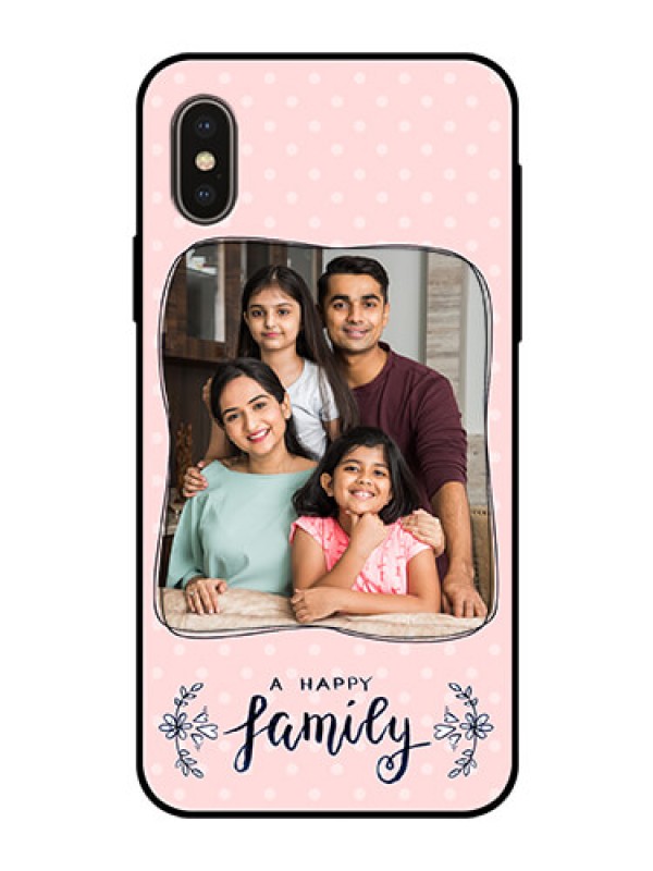 Custom Apple iPhone X Custom Glass Phone Case  - Family with Dots Design