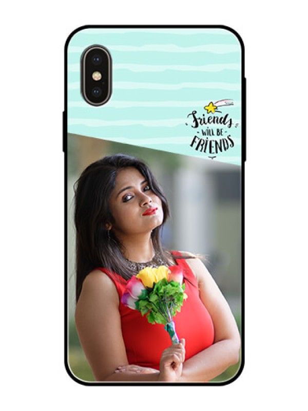 Custom Apple iPhone X Custom Glass Phone Case  - Friends Picture Icon Design