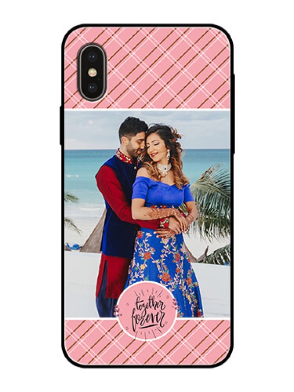 Custom Apple iPhone X Personalized Glass Phone Case  - Together Forever Design