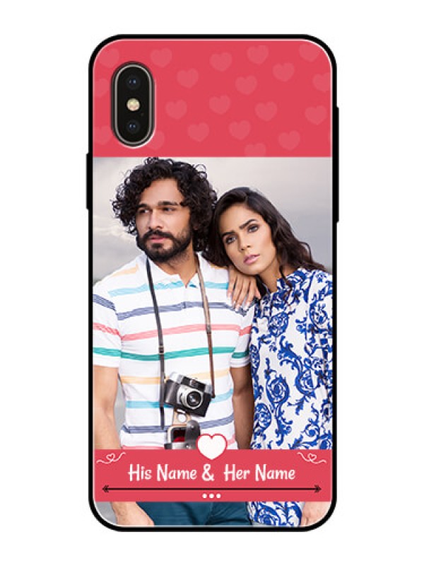 Custom Apple iPhone X Photo Printing on Glass Case  - Simple Love Design