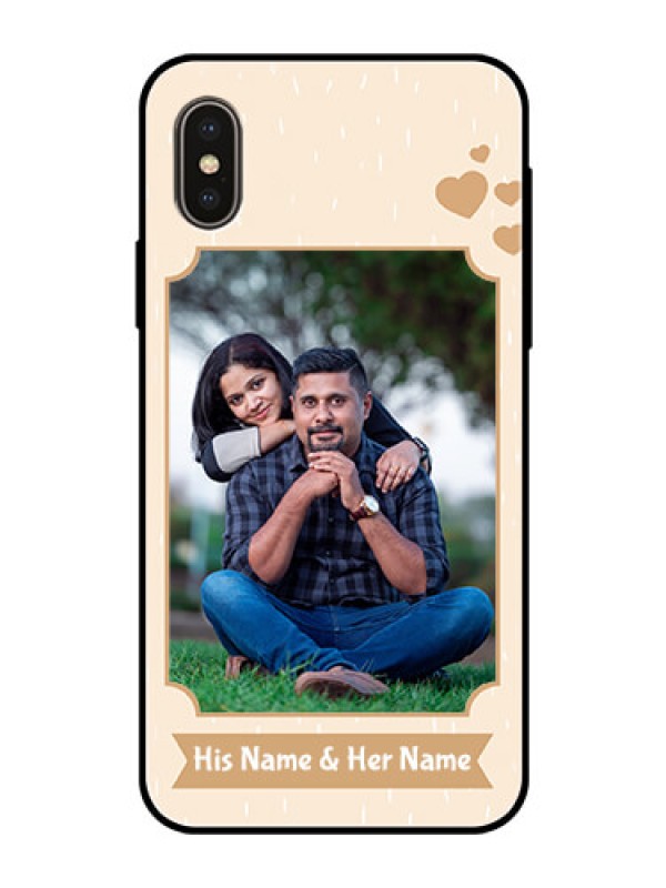 Custom Apple iPhone X Custom Glass Phone Case  - with confetti love design 