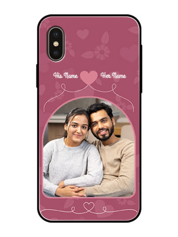 Custom Apple iPhone X Photo Printing on Glass Case  - Love Floral Design