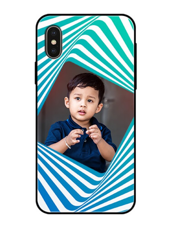 Custom Apple iPhone X Personalized Glass Phone Case  - Abstract Spiral Design