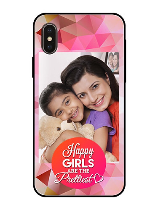 Custom Apple iPhone X Photo Printing on Glass Case  - Abstract Triangle Design