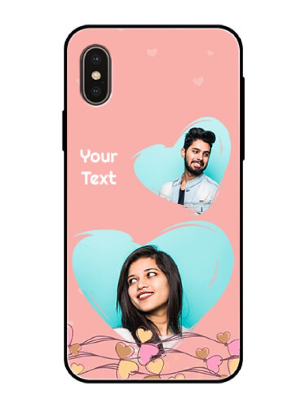 Custom Apple iPhone X Custom Glass Mobile Case  - Love Doodle Design