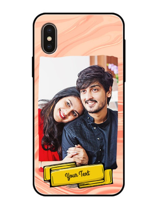 Custom Apple iPhone X Personalized Glass Phone Case  - Marble Texture Design