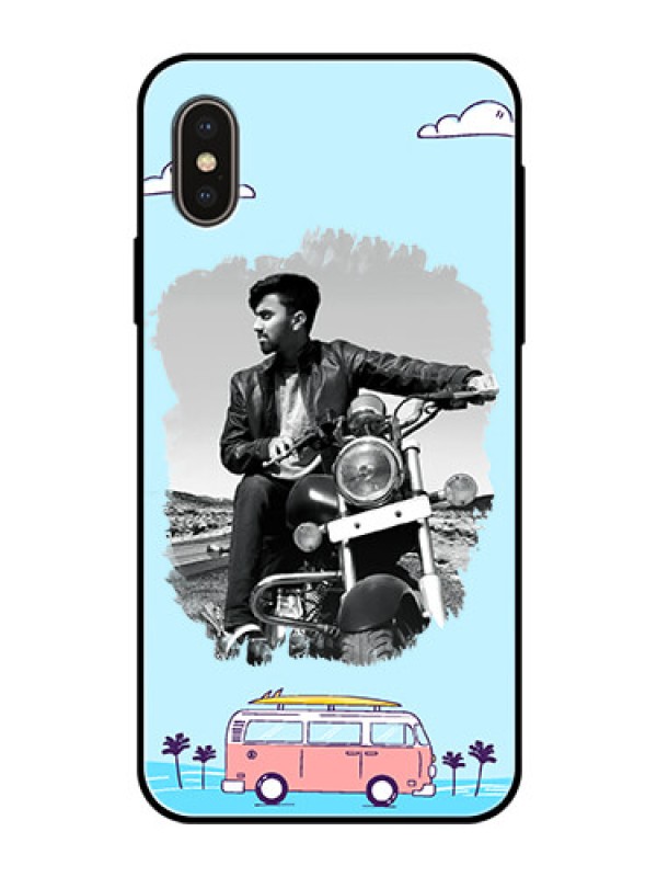 Custom Apple iPhone X Photo Printing on Glass Case  - Travel & Adventure Design