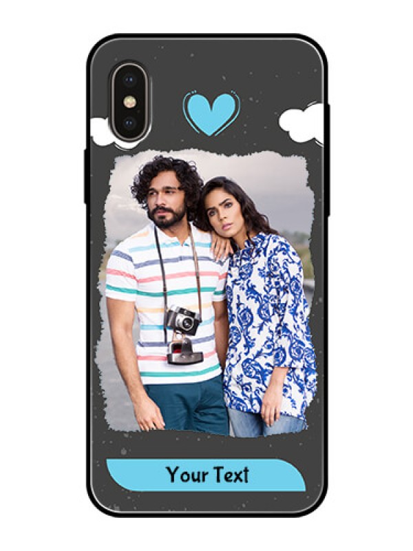 Custom Apple iPhone X Custom Glass Phone Case  - Splashes with love doodles Design