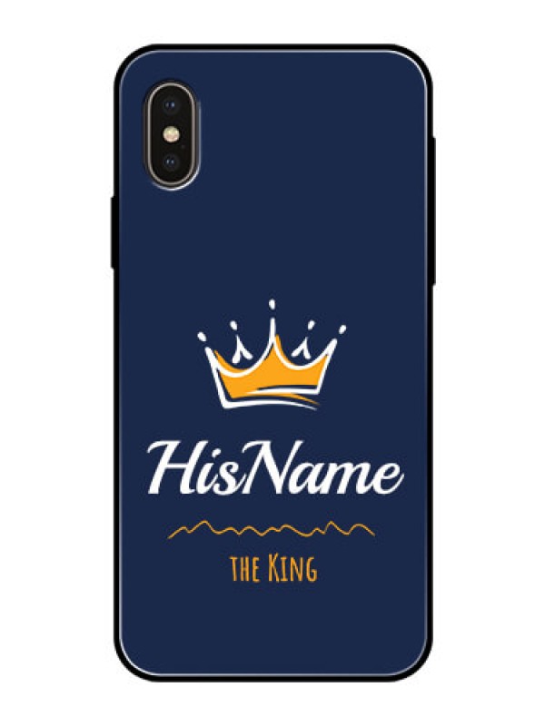 Custom Iphone X Glass Phone Case King with Name