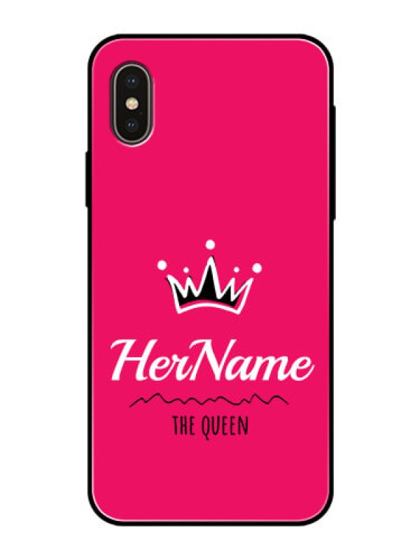 Custom Iphone X Glass Phone Case Queen with Name