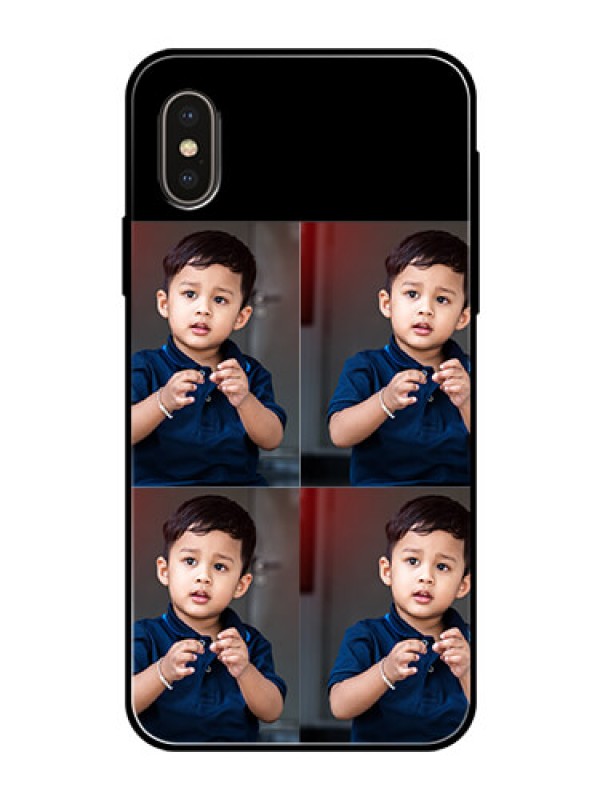 Custom Iphone X 4 Image Holder on Glass Mobile Cover
