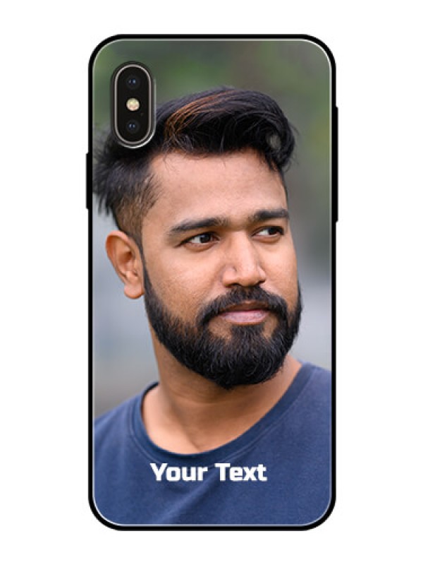 Custom Iphone X Glass Mobile Cover: Photo with Text