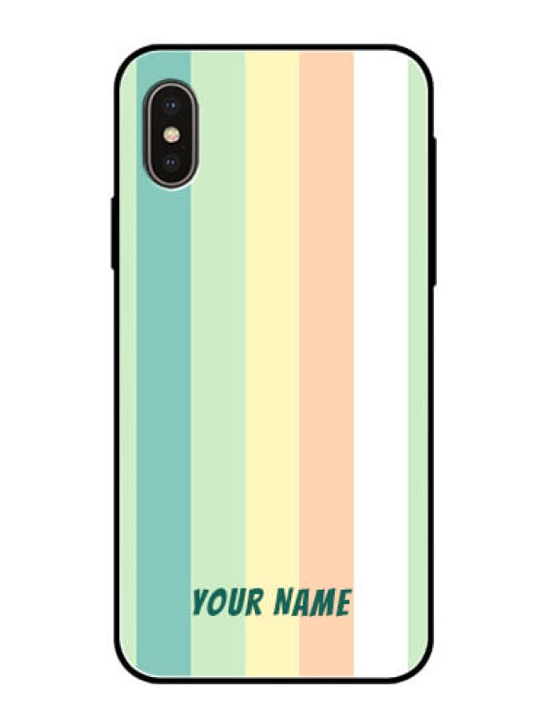 Custom iPhone X Photo Printing on Glass Case - Multi-colour Stripes Design