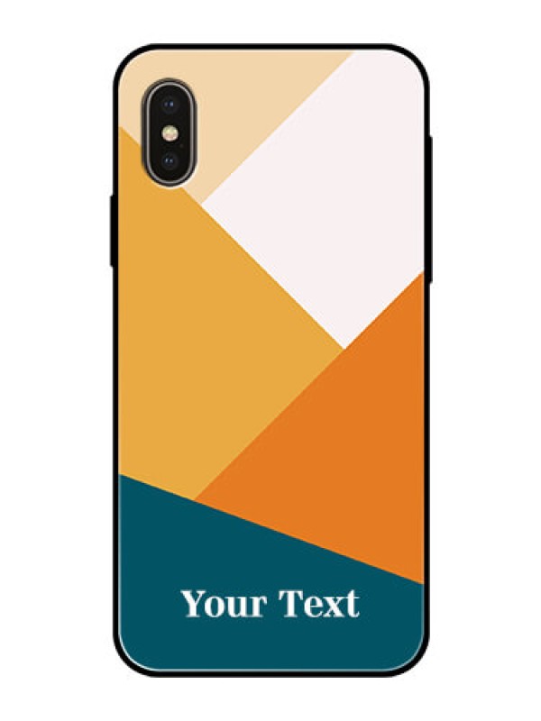 Custom iPhone X Personalized Glass Phone Case - Stacked Multi-colour Design