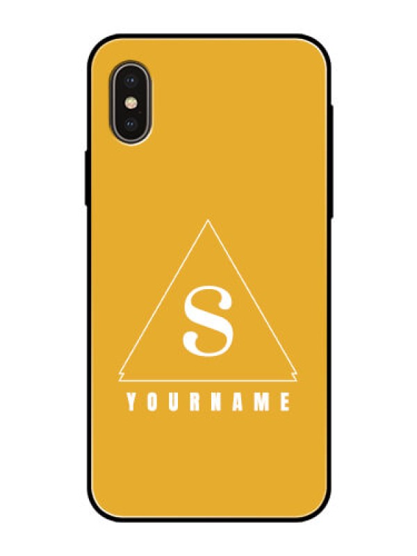 Custom iPhone X Personalized Glass Phone Case - simple triangle Design