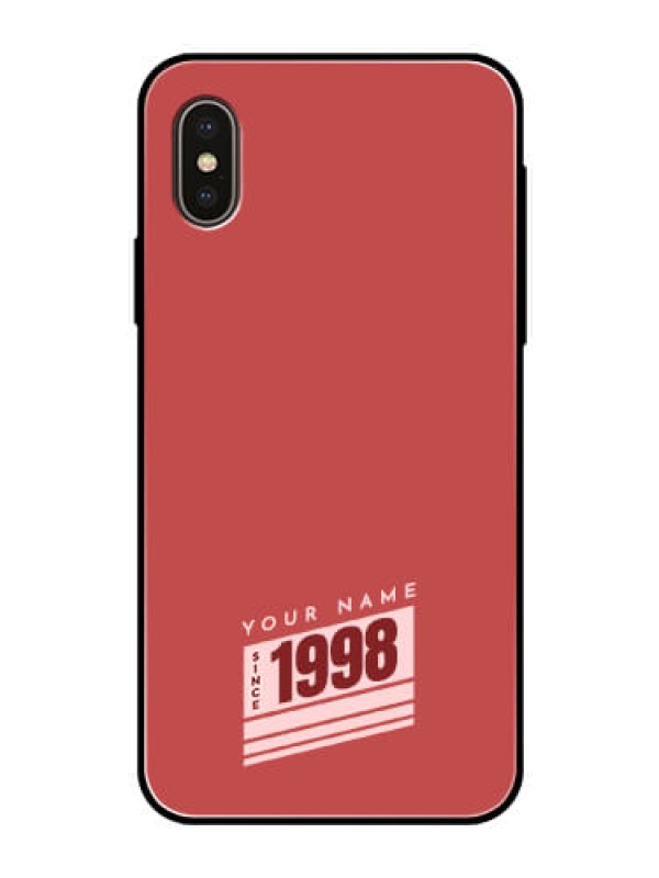 Custom iPhone X Custom Glass Phone Case - Red custom year of birth Design