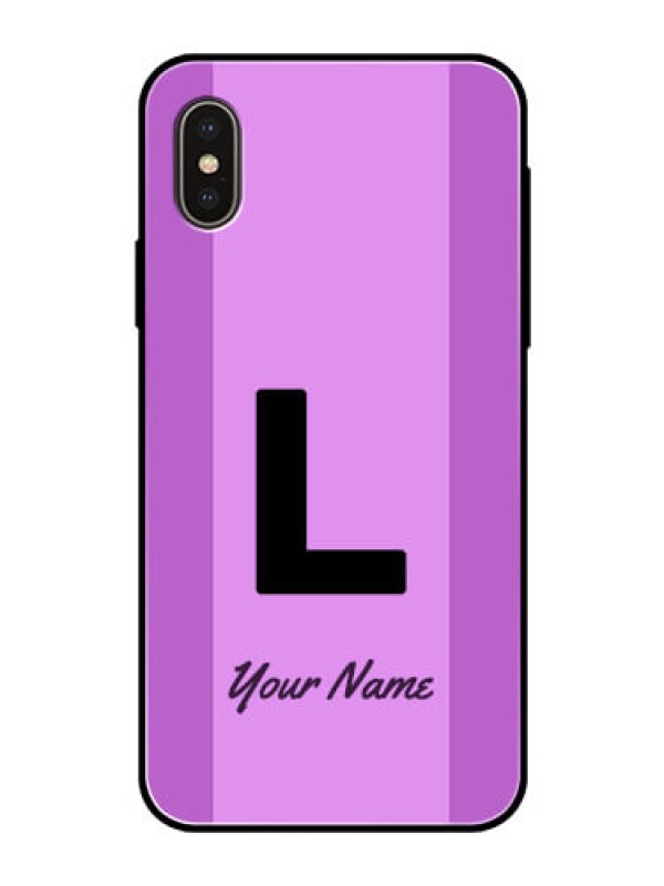 Custom iPhone X Custom Glass Phone Case - Tricolor custom text Design
