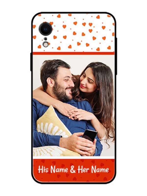 Custom Apple iPhone XR Custom Glass Phone Case  - Orange Love Symbol Design