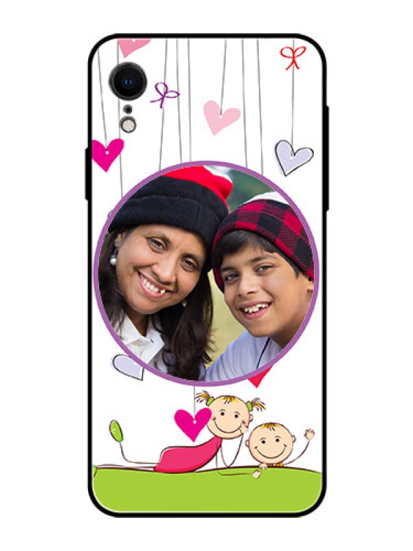 Custom Apple iPhone XR Photo Printing on Glass Case  - Cute Kids Phone Case Design
