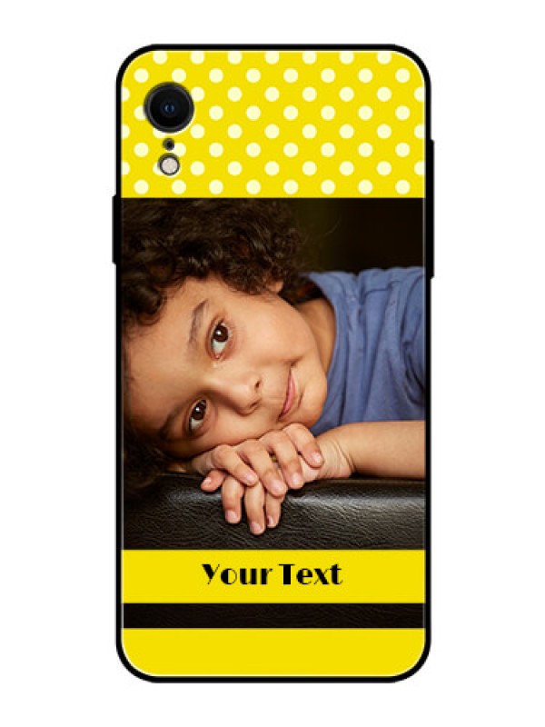 Custom Apple iPhone XR Custom Glass Phone Case  - Bright Yellow Case Design