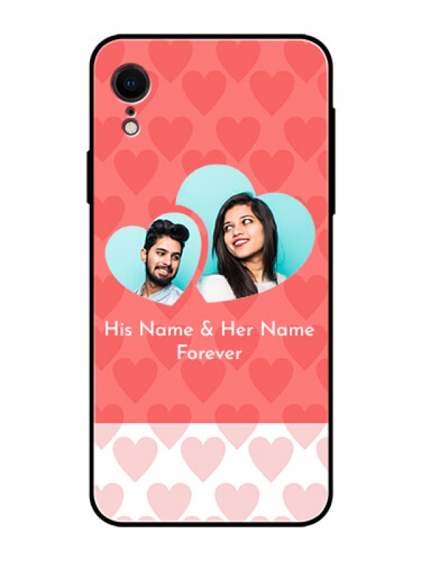 Custom Apple iPhone XR Personalized Glass Phone Case  - Couple Pic Upload Design