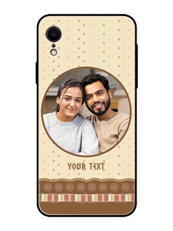 Custom Apple iPhone XR Custom Glass Mobile Case  - Brown Dotted Mobile Case Design