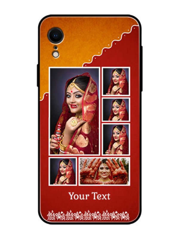 Custom Apple iPhone XR Personalized Glass Phone Case  - Wedding Pic Upload Design