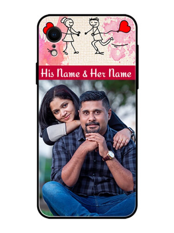 Custom Apple iPhone XR Photo Printing on Glass Case  - You and Me Case Design