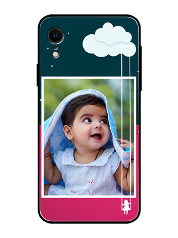 Custom Apple iPhone XR Custom Glass Phone Case  - Cute Girl with Cloud Design