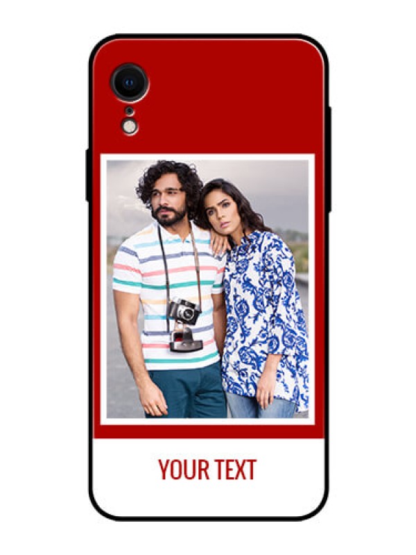 Custom Apple iPhone XR Personalized Glass Phone Case  - Simple Red Color Design