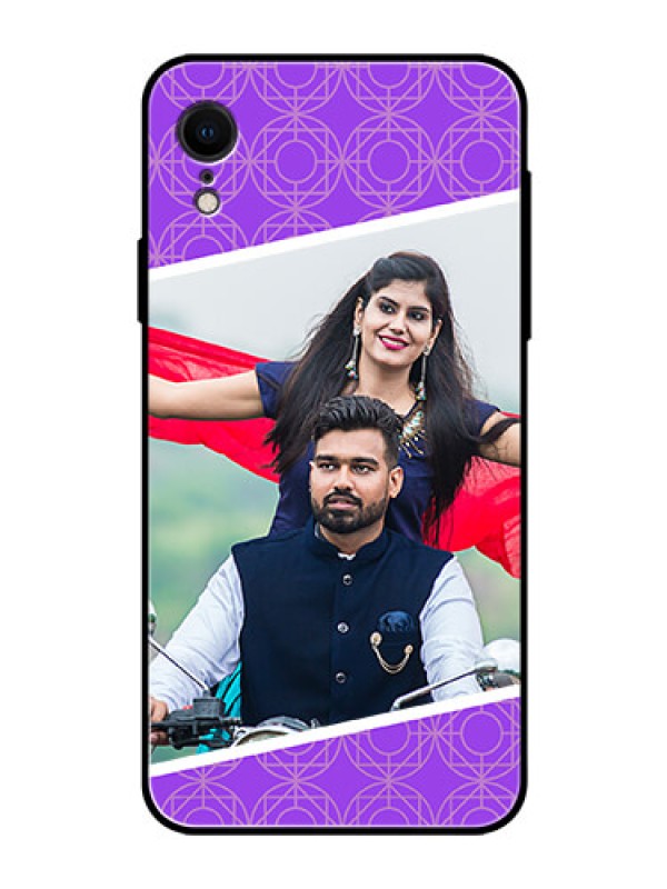 Custom Apple iPhone XR Custom Glass Phone Case  - Violet Pattern Design