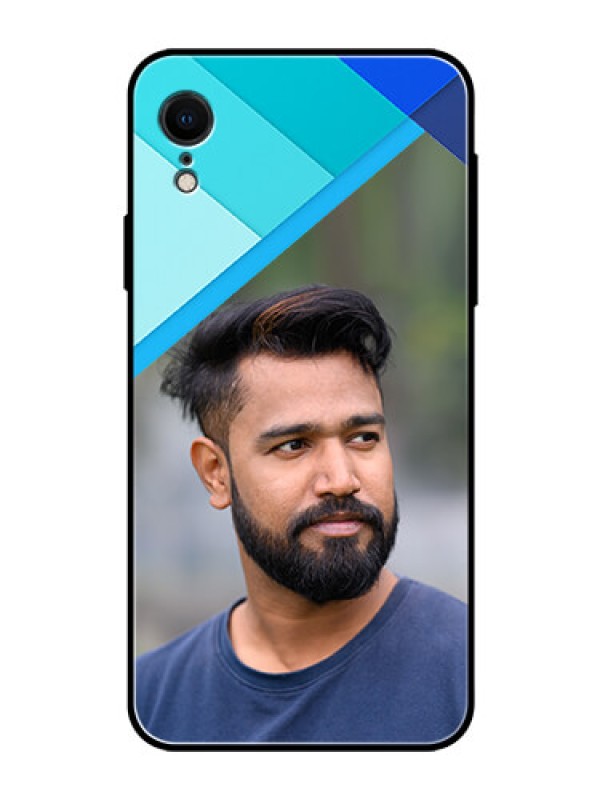Custom Apple iPhone XR Custom Glass Phone Case  - Blue Pattern Design