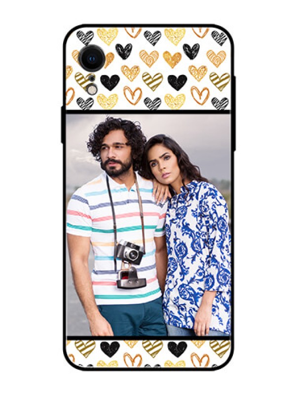 Custom Apple iPhone XR Photo Printing on Glass Case  - Love Symbol Design