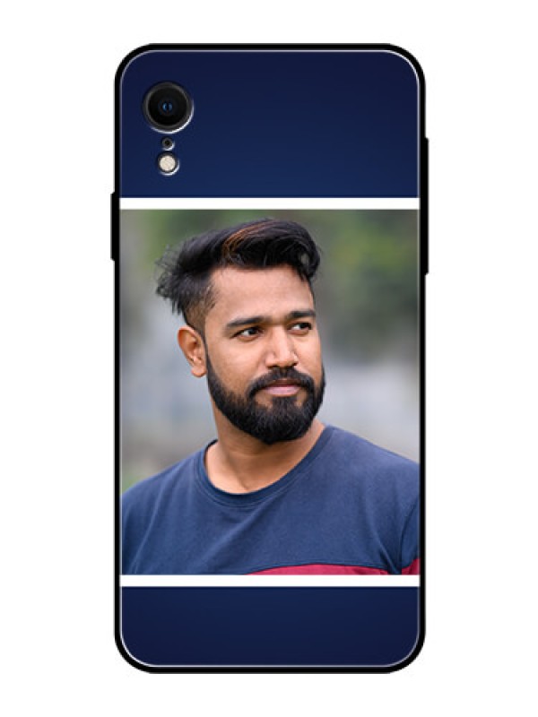 Custom Apple iPhone XR Personalized Glass Phone Case  - Simple Royal Blue Design