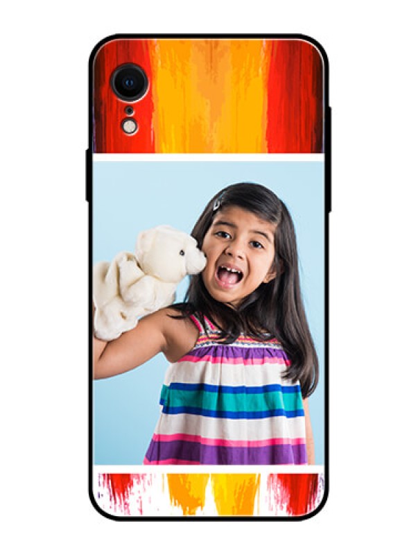 Custom Apple iPhone XR Personalized Glass Phone Case  - Multi Color Design