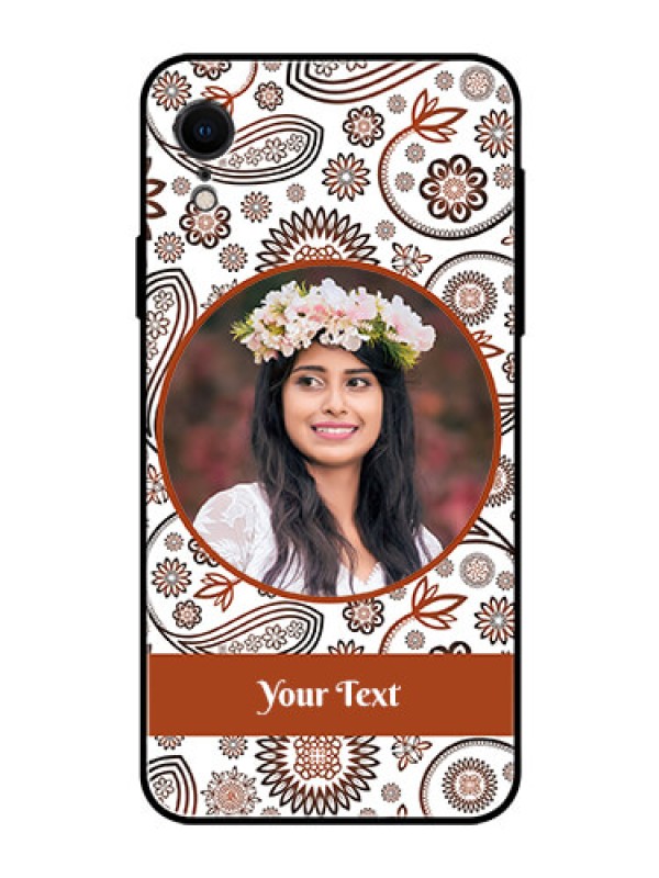 Custom Apple iPhone XR Custom Glass Mobile Case  - Abstract Floral Design 