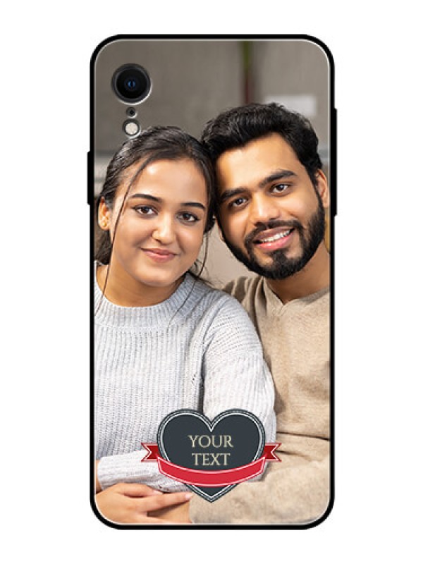 Custom Apple iPhone XR Custom Glass Phone Case  - Just Married Couple Design