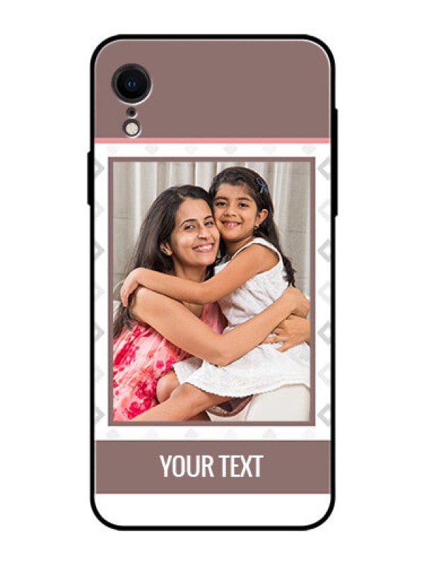 Custom Apple iPhone XR Photo Printing on Glass Case  - Simple Diamond Design