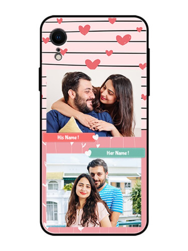 Custom Apple iPhone XR Custom Glass Mobile Case  - Photo with Heart Design