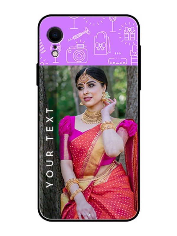 Custom Apple iPhone XR Custom Glass Mobile Case  - Birthday Icons Design