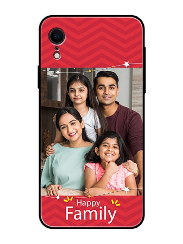 Custom Apple iPhone XR Personalized Glass Phone Case  - Happy Family Design