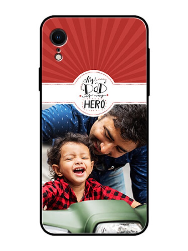 Custom Apple iPhone XR Photo Printing on Glass Case  - My Dad Hero Design