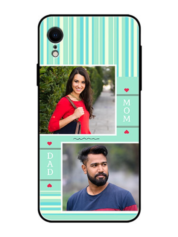 Custom Apple iPhone XR Custom Glass Phone Case  - Mom & Dad Pic Design