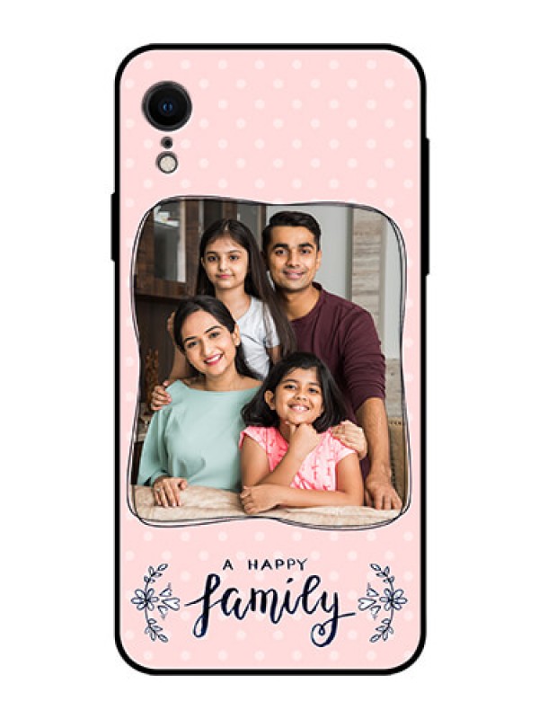 Custom Apple iPhone XR Custom Glass Phone Case  - Family with Dots Design